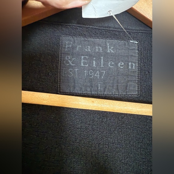 New! Frank & Eileen Mini Belfast Knit Sweatshirt Blazer Jacket Solid Black Large - Picture 9 of 11